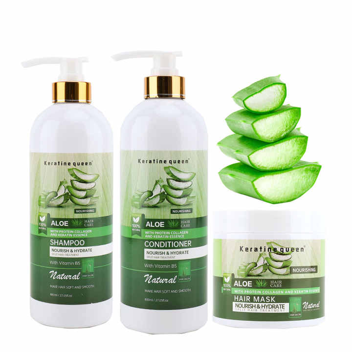 Private Label 100% Natural Organic Best Aloe Vera  Moisture Hair Black Curly Hair Anti Dandruff  Shampoo and Conditioner
