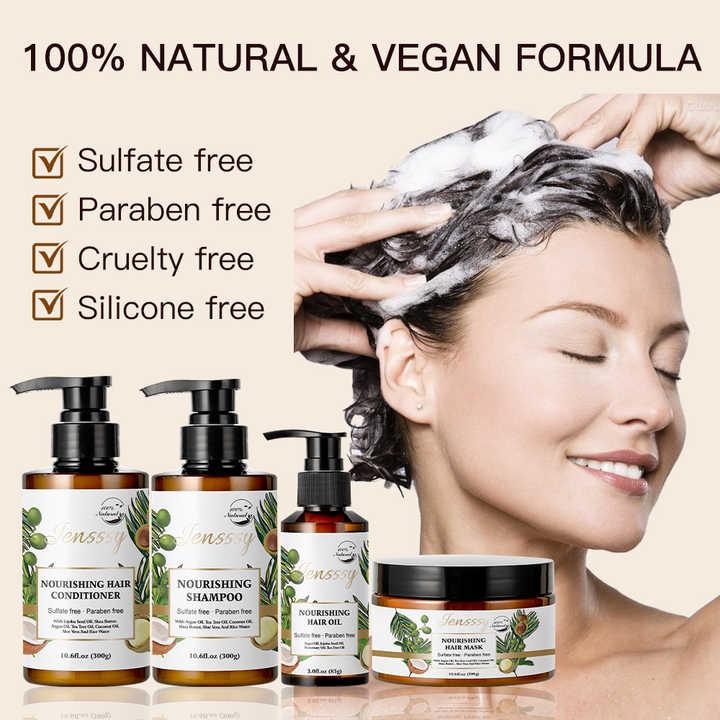 Anti-hair Loss Repairing Private Label Biotin Argan Oil Custom Hair Growth Oil Moisturizing Shampoo 100% Natural Hair Care Set