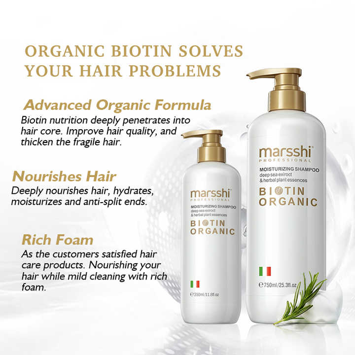 Private Label Organic Biotin Hair Growth Shampoo and Conditioner Set Natural Herbal Thickening Anti Hair Loss Shampoo