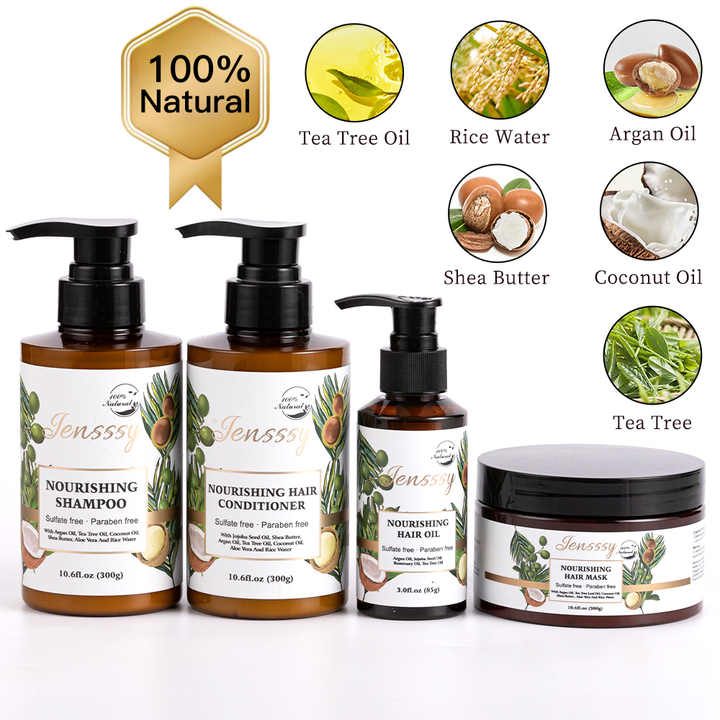 Anti-hair Loss Repairing Private Label Biotin Argan Oil Custom Hair Growth Oil Moisturizing Shampoo 100% Natural Hair Care Set